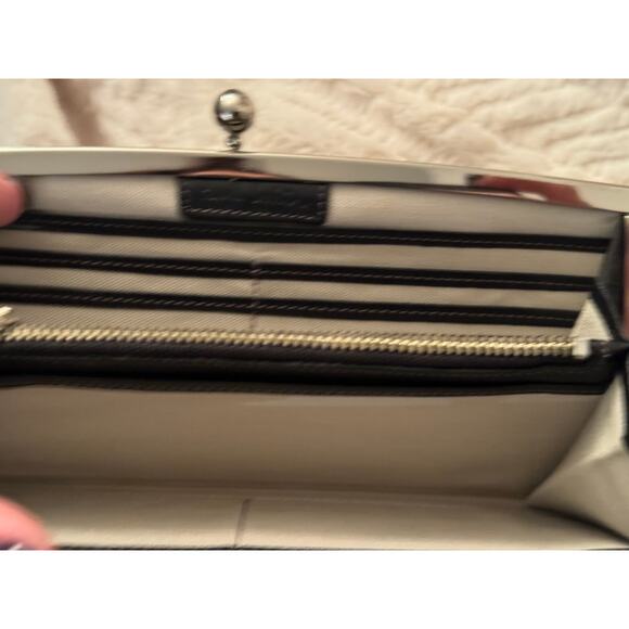 PAUL SMITH Rare Black and Yellow Heart Print Kiss Lock Clutch Bag/Long Wallet - Picture 5 of 8